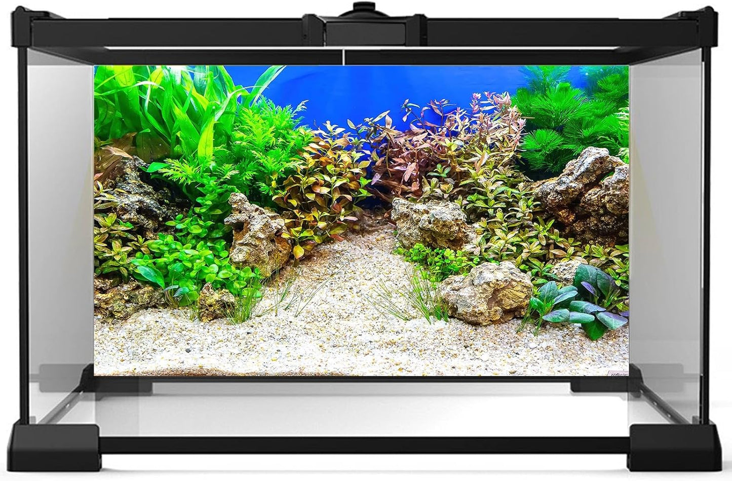 Aquarium Background Underwater Grass Leaves with Pebble Aquarium Backdrop Vivid and Fresh Green Aquatic Plant Stone River Bed and Lake Fish Tank Background Decor Vinyl 30x18in