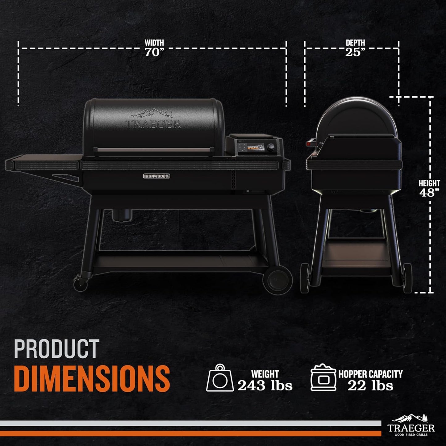 Traeger Ironwood XL Wood Pellet Smoker Grill, 924 Sq In Cooking Area, WiFIRE Smart Temperature Control, Up to 500 Degrees, Super Smoke Mode, 6 in 1 Outdoor BBQ Electric Smoker and Grill