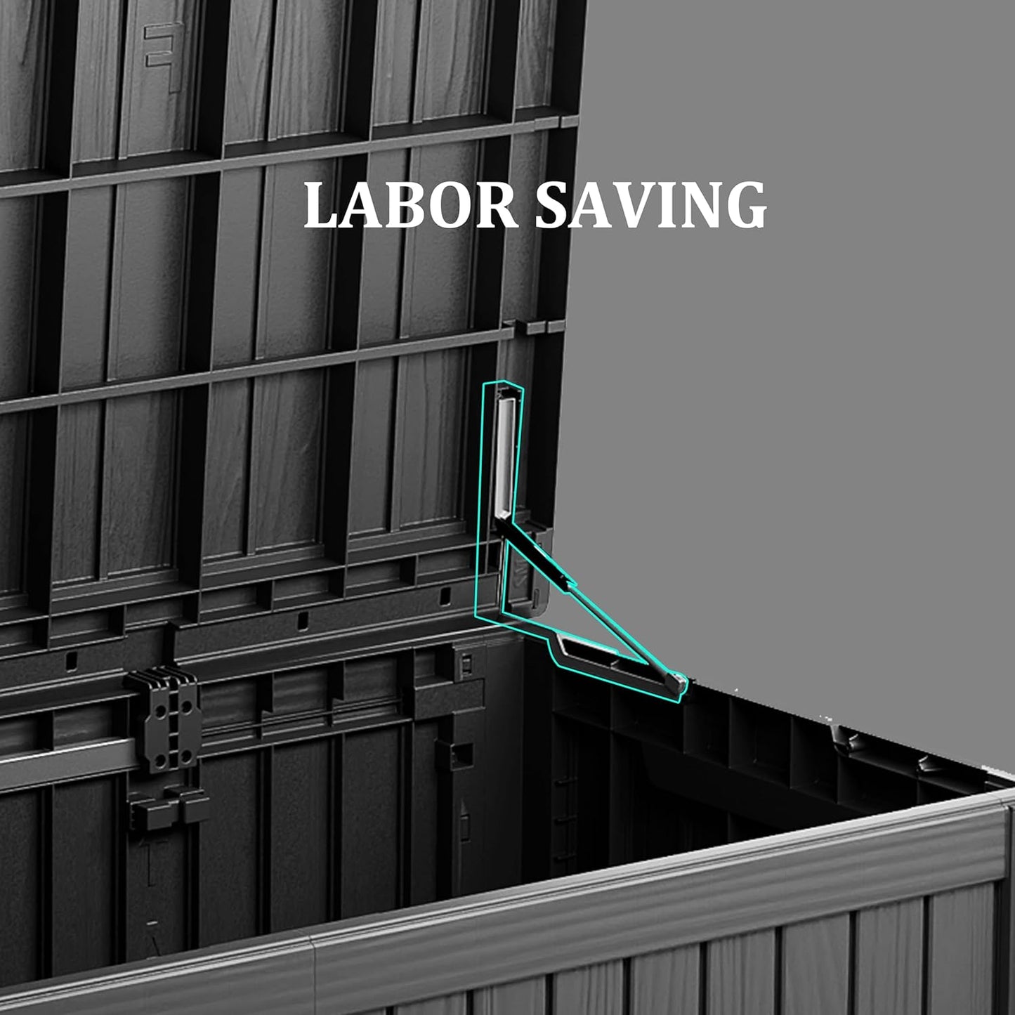 180 Gallon Patio Storage Box - Waterproof Deck Boxes & Outdoor Storage Deck Box, Lockable Resin Chest for Pool/Garden Tools, UV-Resistant, Black