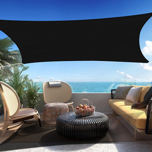 10' x 13' Black Rectangle Sun Shade Sail SSP1212 Canopy Durable Fabric UV Block Awning We Make Custom Orders