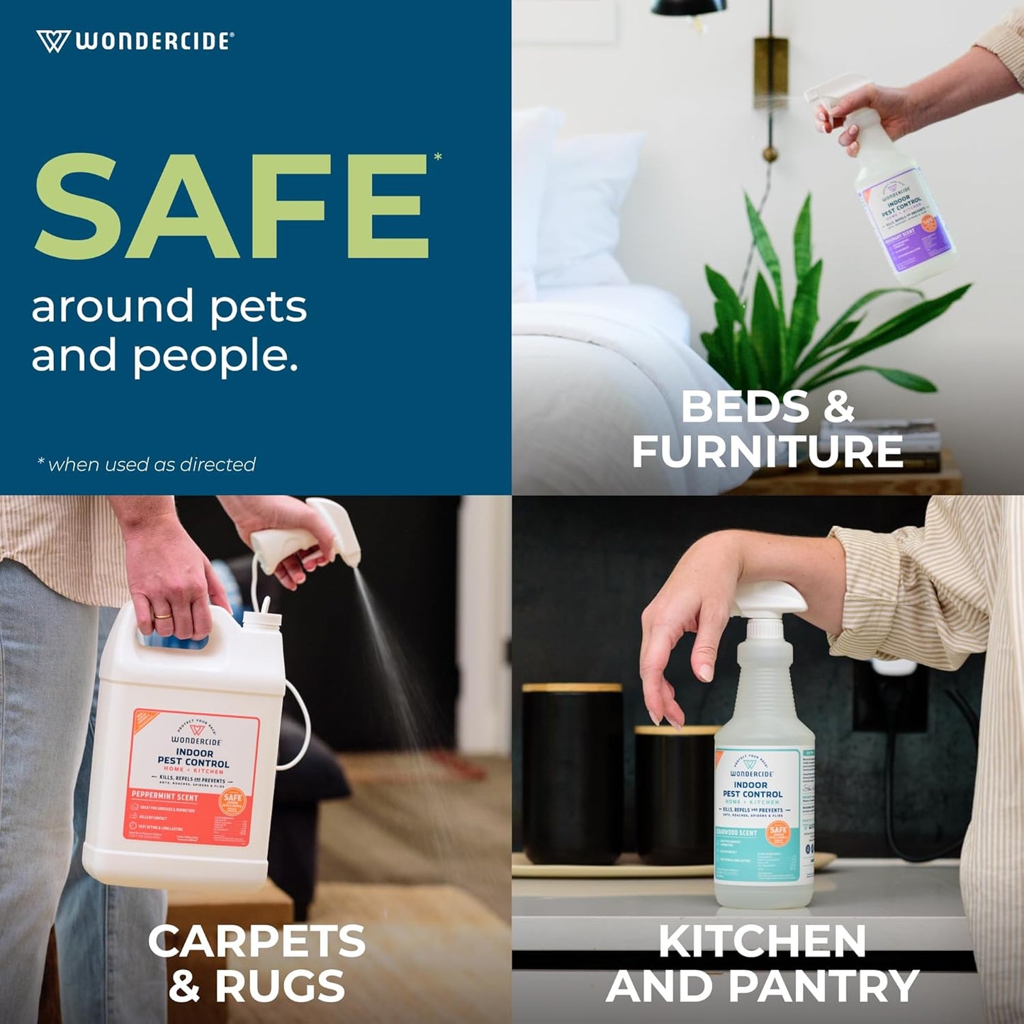 Wondercide - Indoor Pest Control Spray for Home and Kitchen - Ant, Roach, Spider, Fly, Flea, Bug Killer and Insect Repellent - with Natural Essential Oils - Pet and Family Safe — Lemongrass 16 oz