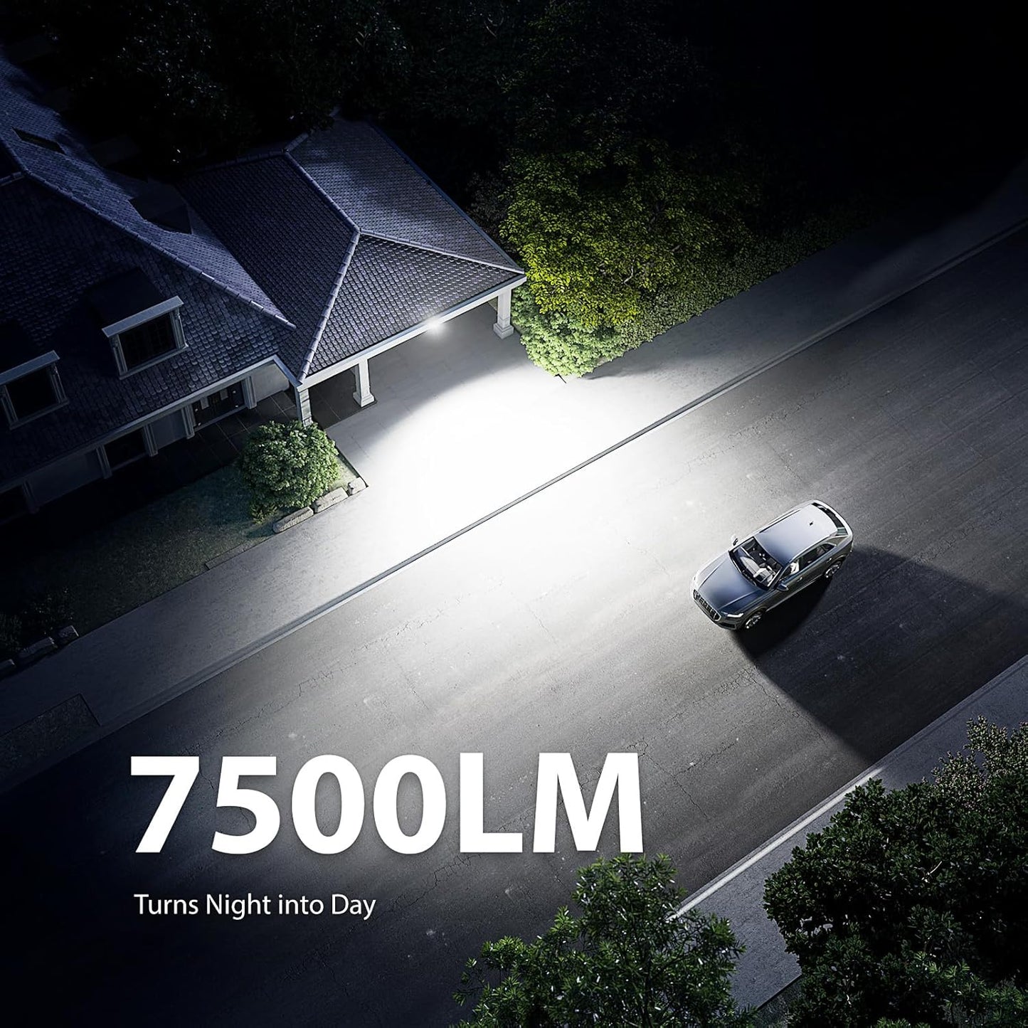 Onforu 75W LED Motion Sensor Outdoor Lights, Dusk to Dawn Flood Light Outdoor Motion Sensor, Hardwired Security Lights Floodlights Outside 7500LM 6500K Daylight IP65 Waterproof (Brown)