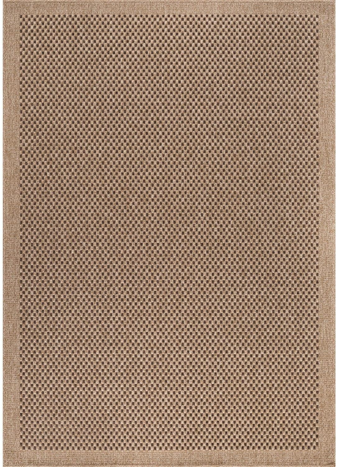 CAMILSON Easy Jute Rug 9x12, Indoor Outdoor Natural Color Fiber Area Rugs for Living Room Patio and Kitchen Rug, Sisal Boho Woven Design, Easy-Cleaning, Washable Outside Carpet Alfombras (9 x 12)
