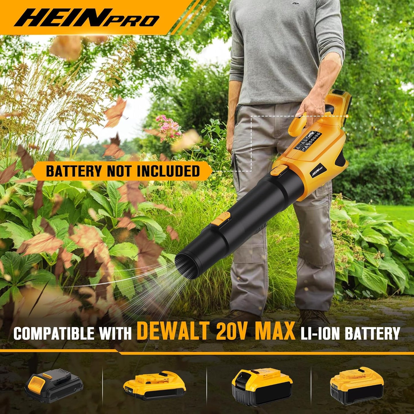 2-in-1 Cordless Leaf Blower and String Trimmer Combo Compatible with Dewalt 20V Battery, 500CFM/150MPH Electric Leaf Blower, 12-Inch Cordless Weed Wacker/Weed Eater/Grass Trimmer (Bare Tool)