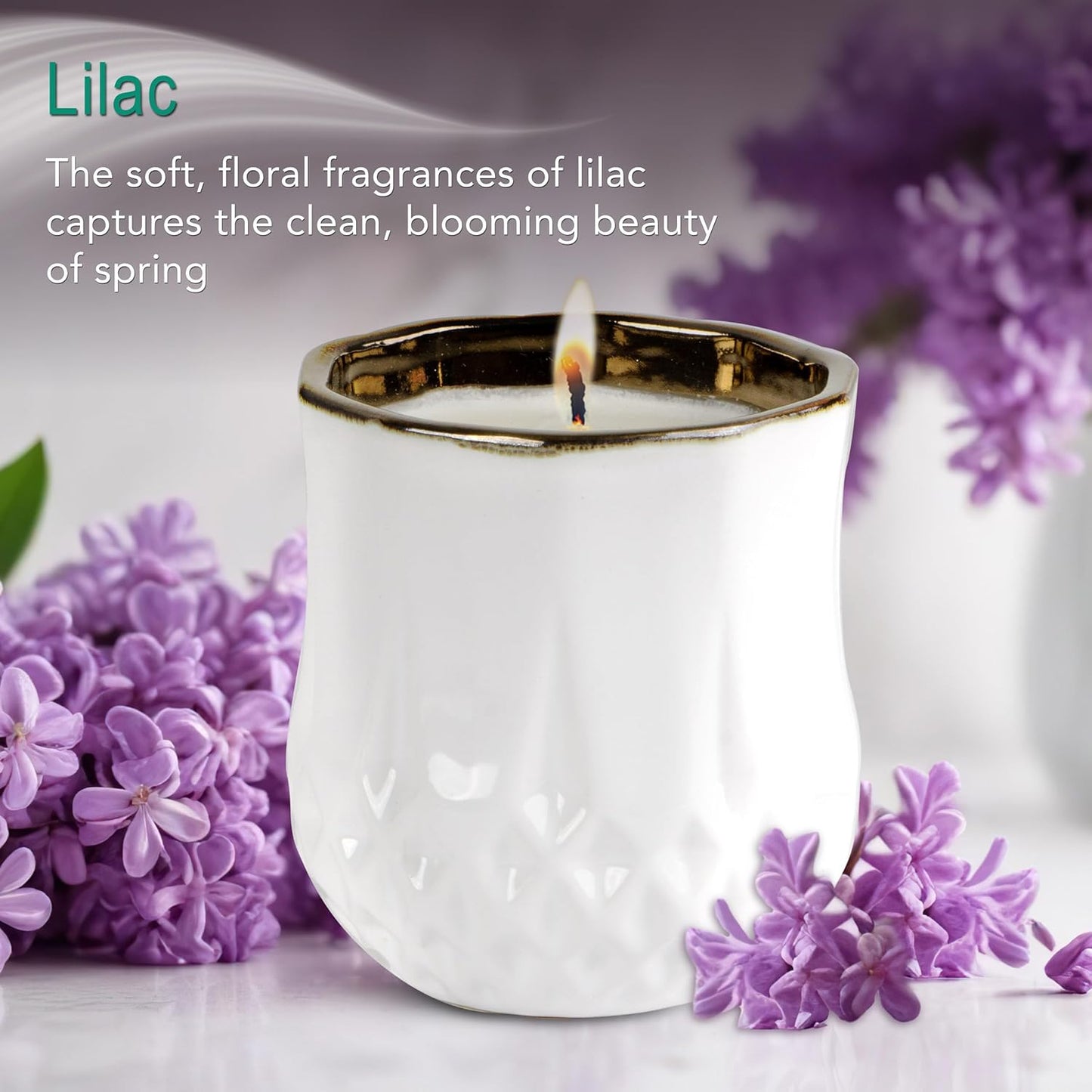 The Growing Candle, Lilac Scented Aromatherapy Candles, 9oz Pot, 100% Soy, Astrid