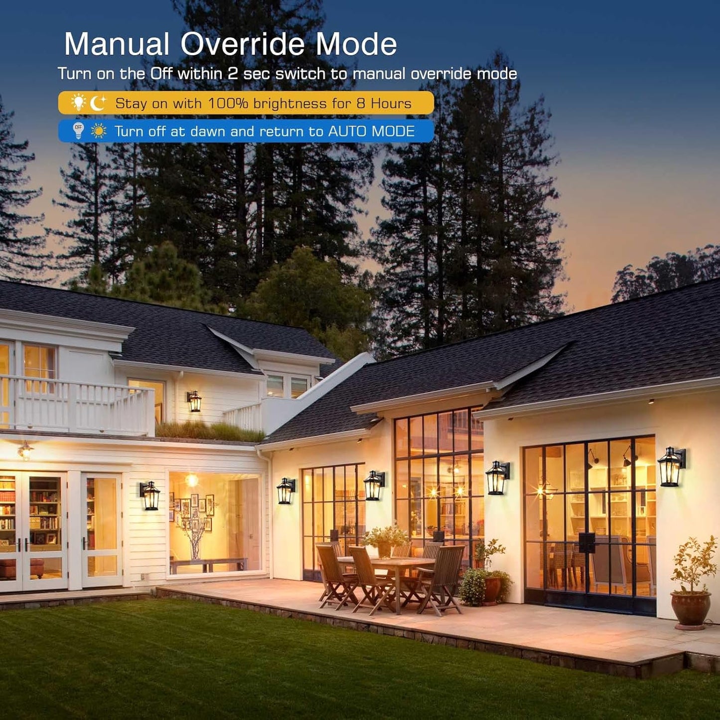 VIANIS Porch Lights Outdoor with Motion Sensor, Dusk to Dawn Outdoor Wall Lights Lantern, Anti-Rust Matte Black Outside Light Fixture Sconce for House, Patio, Garage, Waterproof