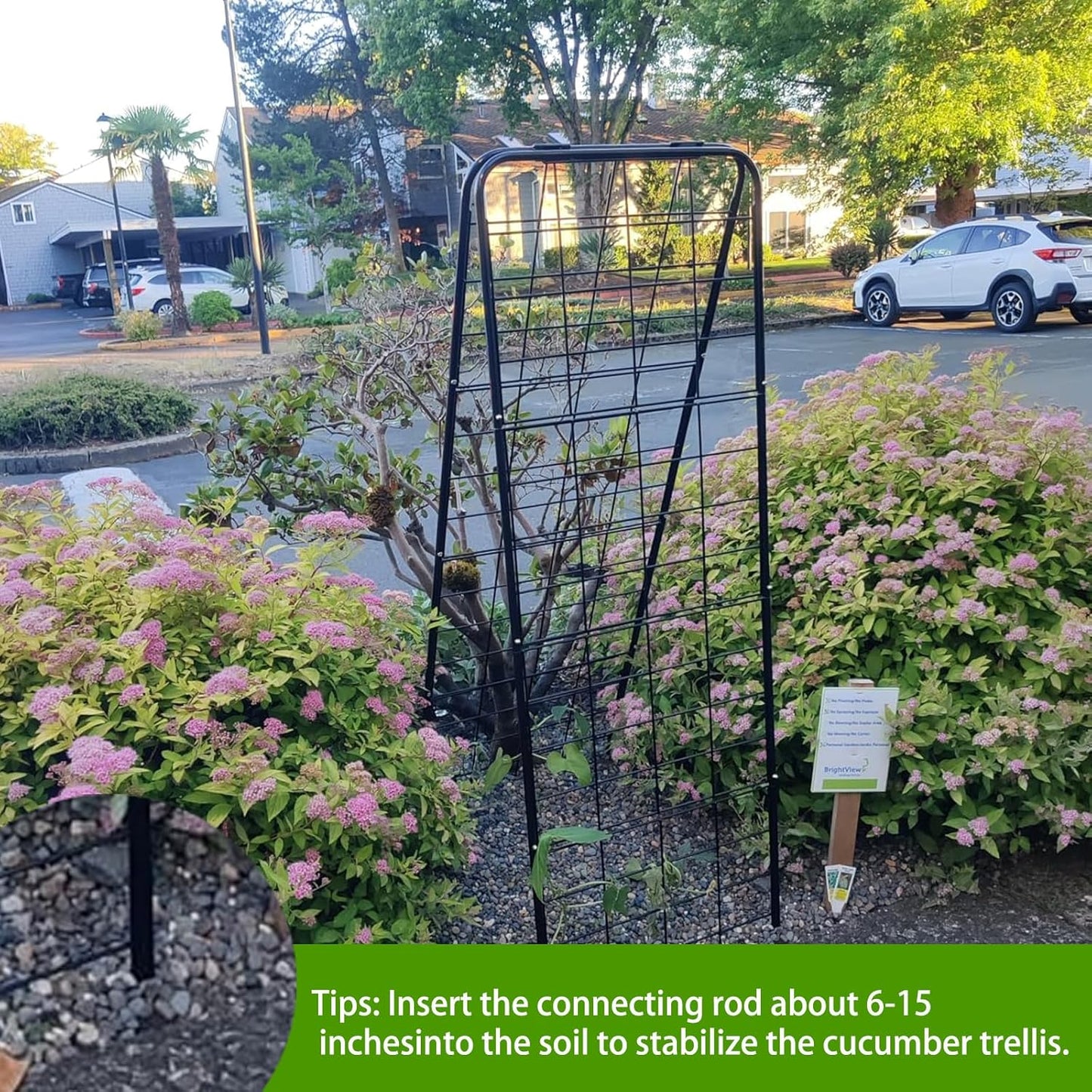 Heavy Duty 50"x17" Adjustable A-Frame Trellis for Climbing Plants – Rust-Proof Metal Garden Trellis with Dense Grid Design, Perfect for Raised Beds, Tomatoes, Cucumbers & Outdoor Vines (Green, 1 Pcs)