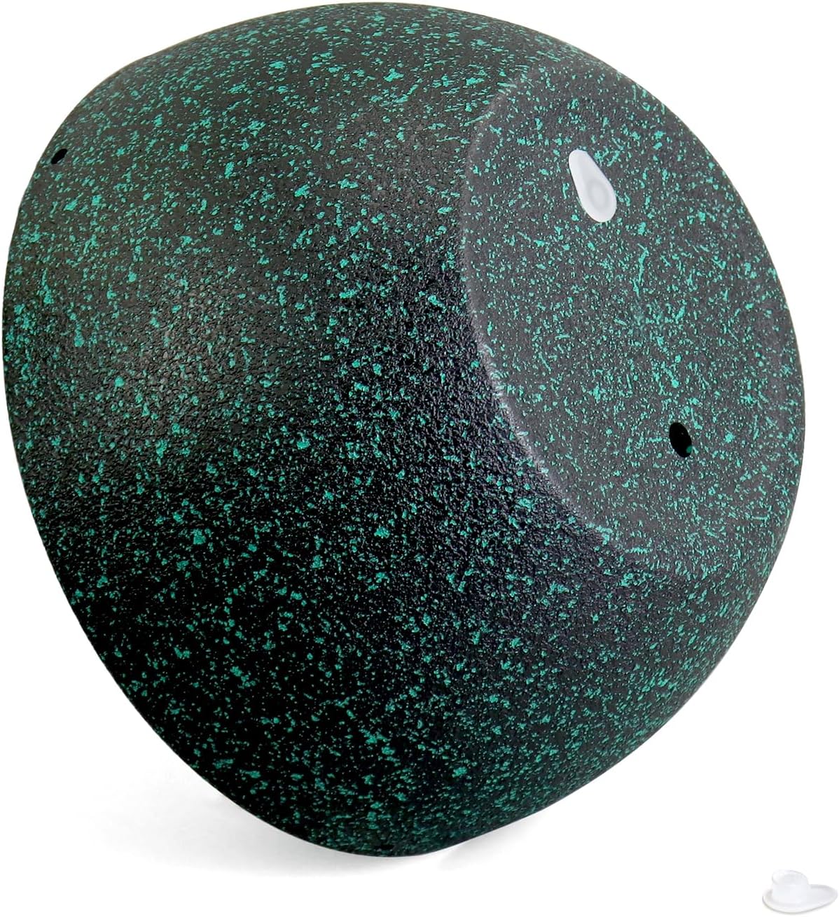 8 inch Small Hanging Planters for Indoor Outdoor Plants, 2 Pack Hanging Flower Pots with Drainage Holes and Chain, Plastic Hanging Baskets for House Plants, Black with Green Speckles