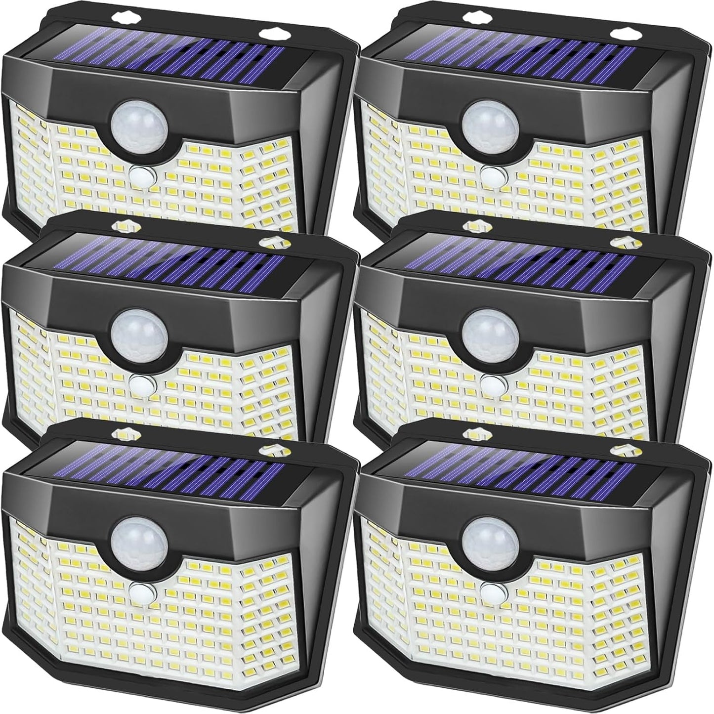 Aootek 6 Pack Solar Motion Sensor Outdoor Lights, Modern Black Oval Wall Lights with 3 Lighting Modes, Waterproof for Garden, Patio, Garage, Yard, Deck