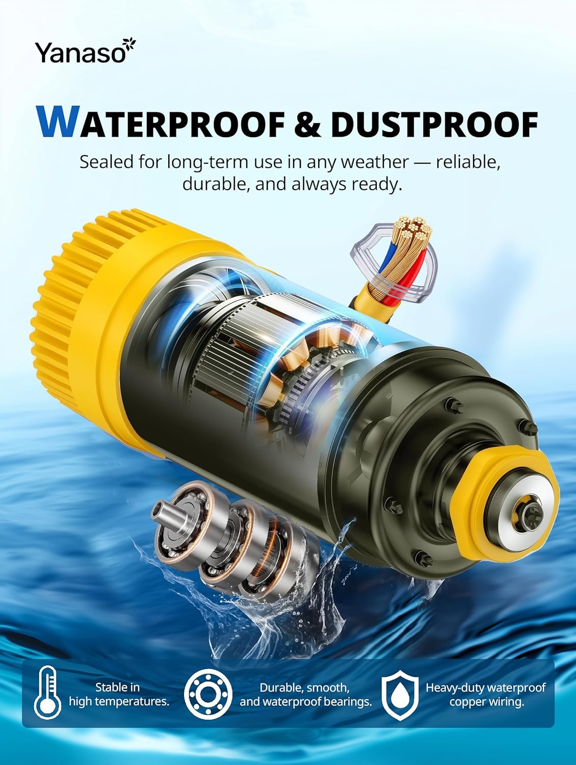 Pond Fountain Aerator Pump with Timer, 50ft Power Cord, 2 Spray Patterns, Energy-Efficient Water Circulation for Ponds & Lakes, Easy Installation