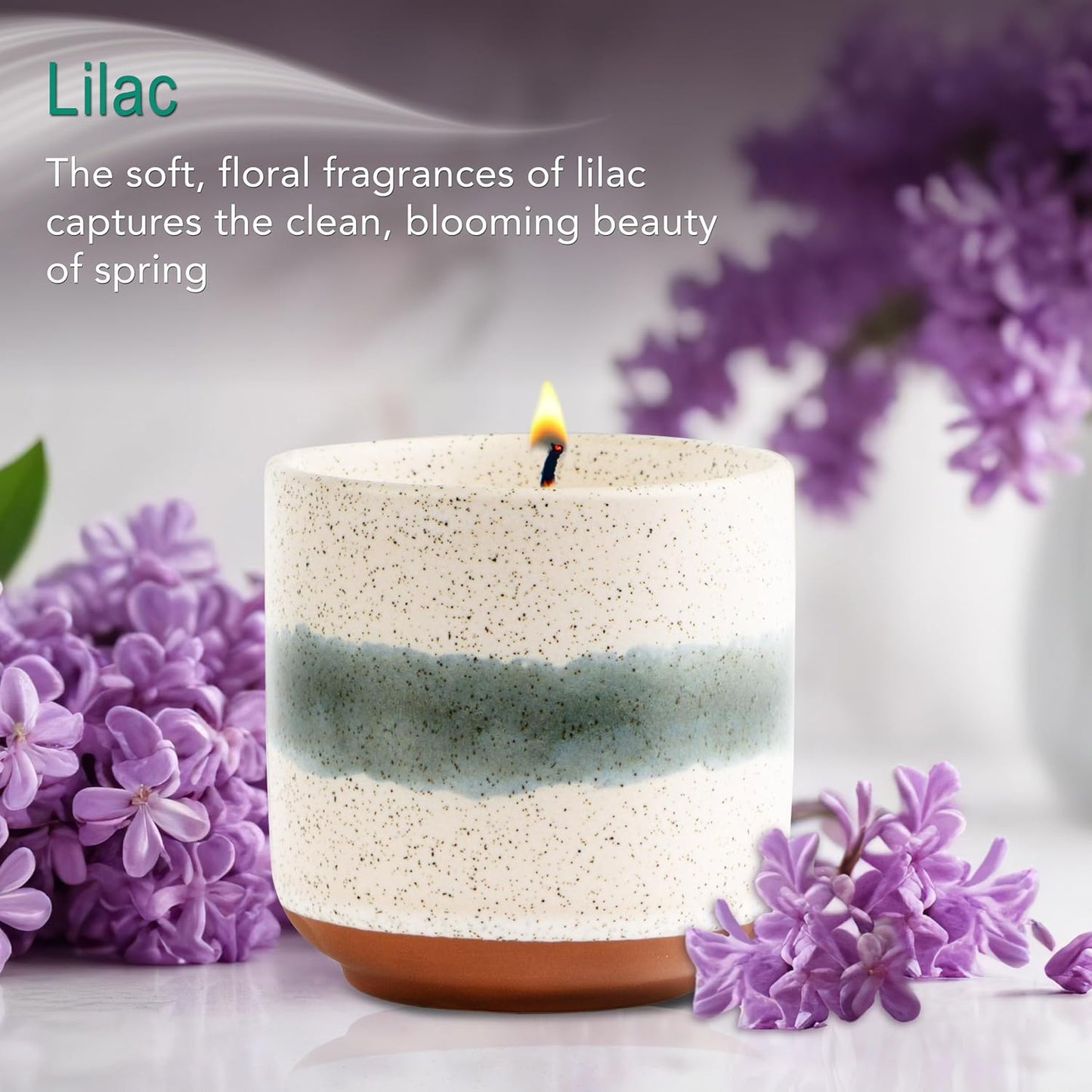 The Growing Candle, Lilac Scented Aromatherapy Candles, 8.5oz Pot, 100% Soy, Edith