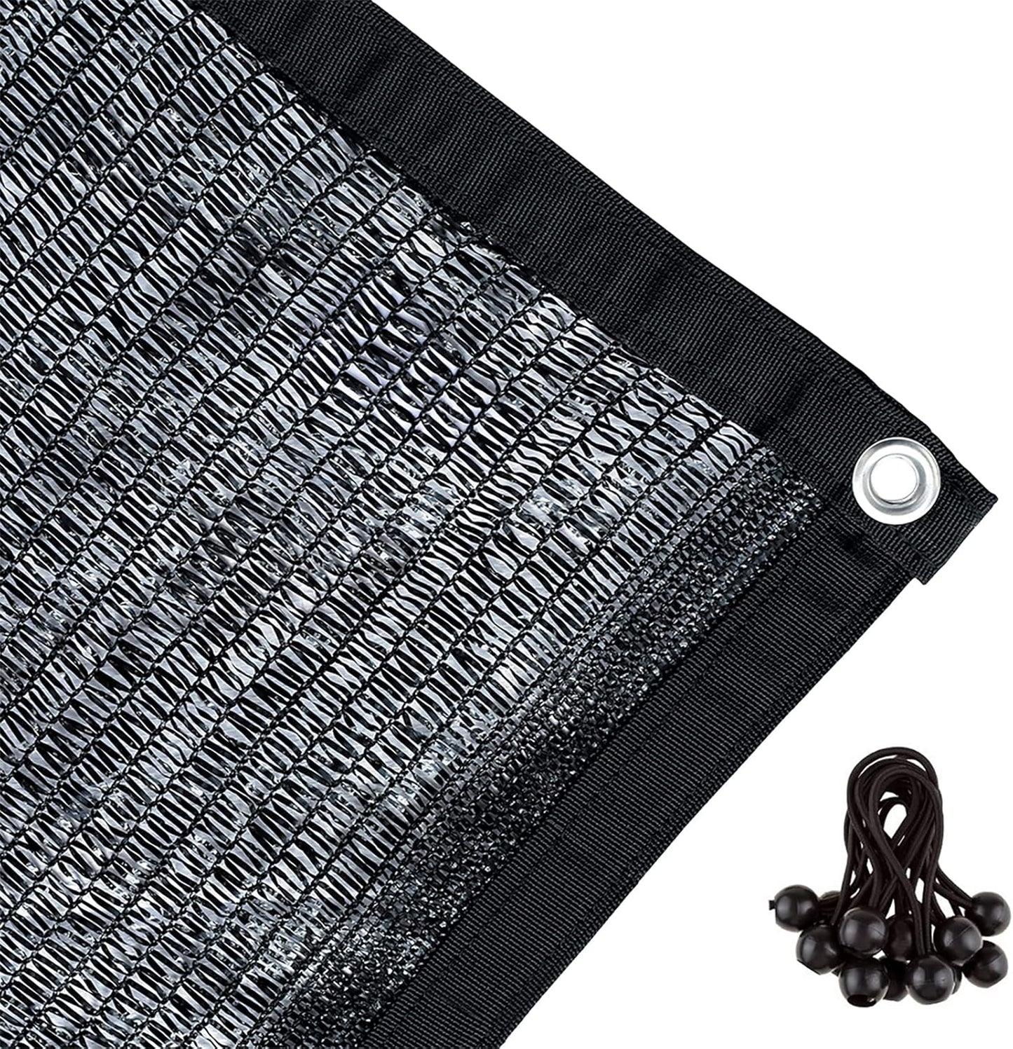 Agfabric 50% Sunblock 6.5’ X 20’ Shade Cloth with Grommets for Garden Patio, Black