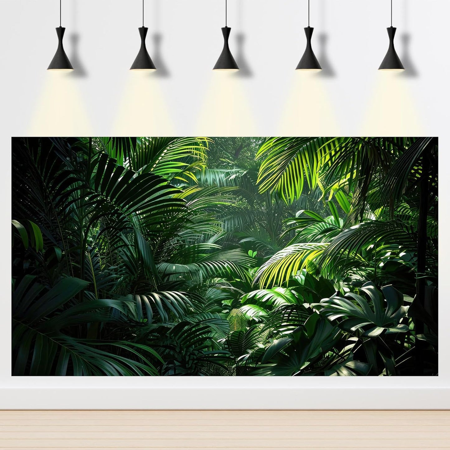 Aquarium Background Enchanting Beauty of Jungle Terrarium Backdrop Nature Jungle Green Leaf Palms Fish Tank Background Reptile Habitat Backdrop Wallpaper Poster Decor Vinyl 48x24in