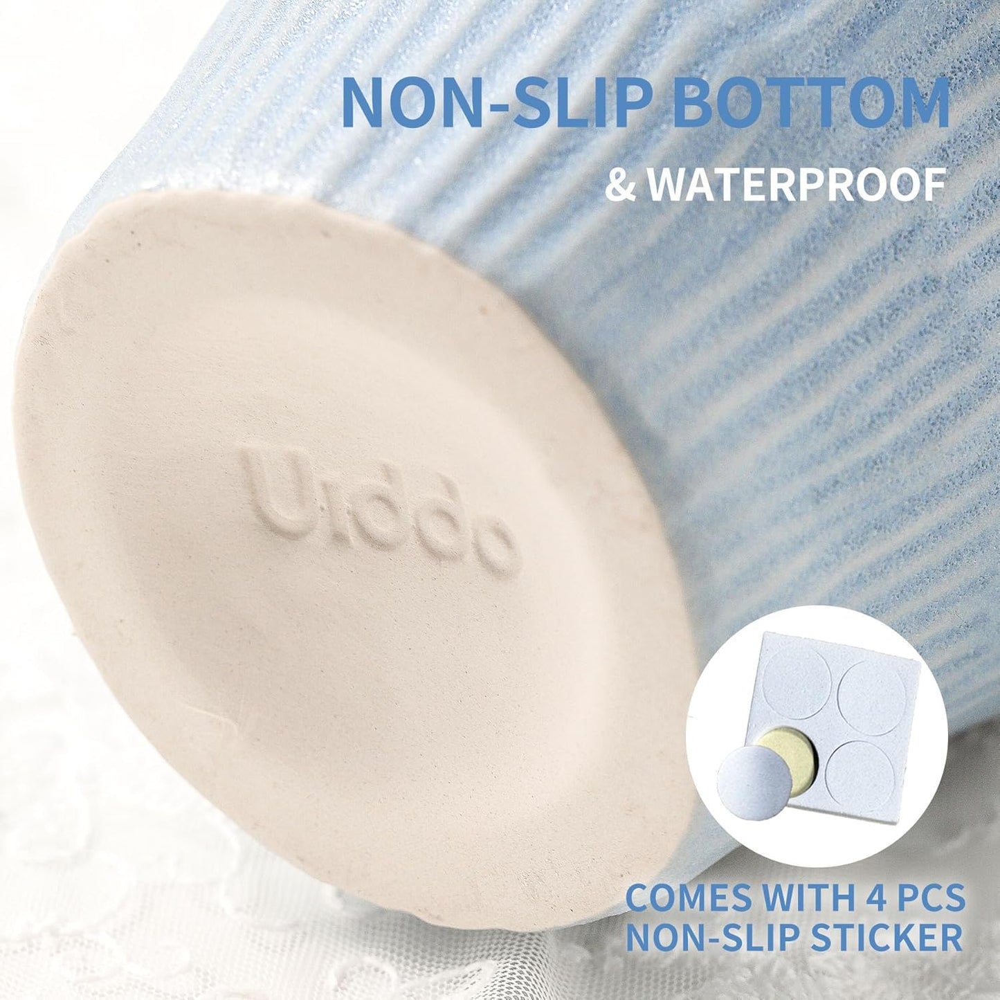 Ceramic Vase for Home Decor,11.6 Inch Flower Vases，Decorative Blue Vase for Pampas Grass，Modern Art Texture Vases for Home Entryway Living Room Dining Table Farmhouse Office Decor-Mat Blue