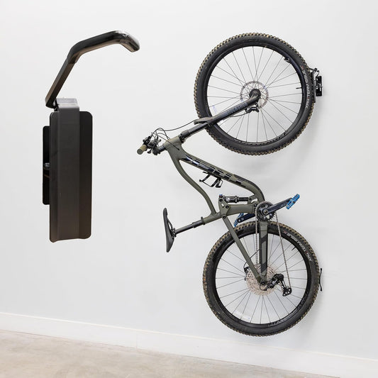 StoreYourBoard Bike Swivel Rack – Wall Mounted Garage Bike Storage, Vertical Hanger with 120° Swing Design & Stopper, Space-Saving Indoor Wall Mount – Fits Kids Bikes, BMX & More