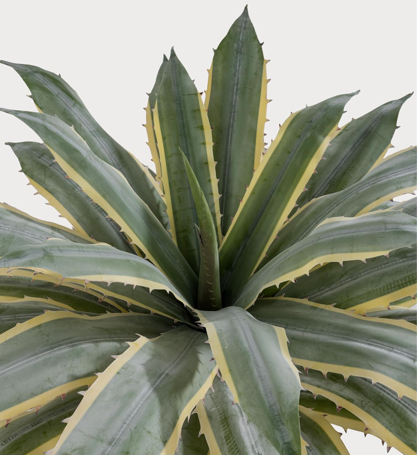 SUNPRAIRIE 32 Inch Tall Large Faux Agave Plant with Two-Tone Sawtooth Edged Leaves; Planted in Black Pot with Real Stone Pebbles. Large Artificial Plants Indoor and Outdoor.