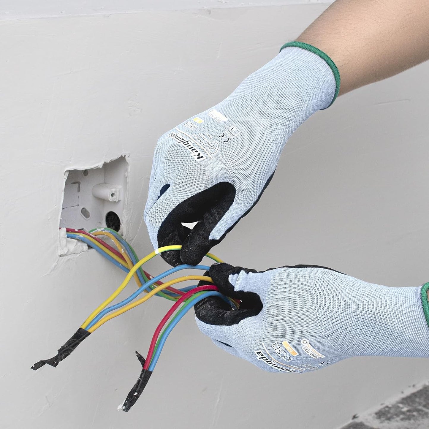 6-Paris Small Work Gloves for Men and Women, Nitrile Coated Safety Protective Gloves with Grip, Ideal for Gardening, Warehouse, Mechanic, Light Duty Construction Work