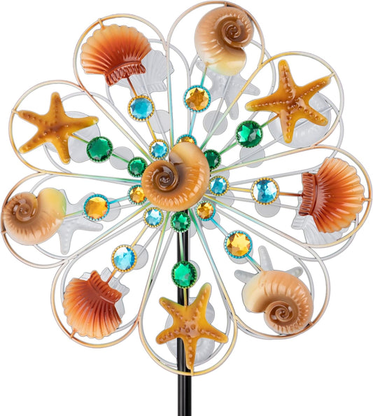 Stargarden Wind Spinners Outdoor, 16 Inch Kinetic Wind Spinner, Ocean Metal Wind Sculptures & Spinners, Waterproof Windmill for Yard, Porch Decor