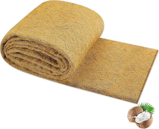 Coco Liner Roll 24x80 Inch, Natural Coconut Liners for Planter Flower Basket, Thick Coco Fiber Mat for Hanging Basket, Garden Decoration, Animal Pet Pads, Reptile Carpet