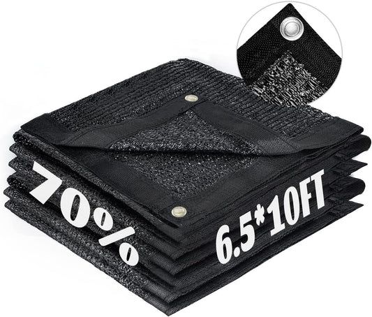 LOVE STORY 6.5x10FT 70% Black Shade Cloth Sun Shade Net with Grommets Sunblock Net Mesh Tarp for Garden,Plants Cover,Greenhouse and Patio