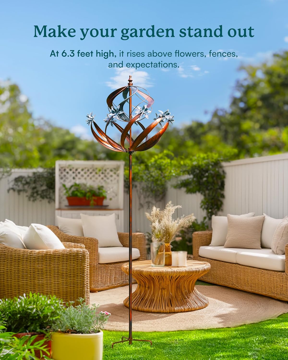 Wind Spinners Outdoor for Yard - Extra Large 86" H Metal Kinetic Yard Art, Wind Sculpture Spinner Garden Decor, Catches Every Breeze & Weather Resistant