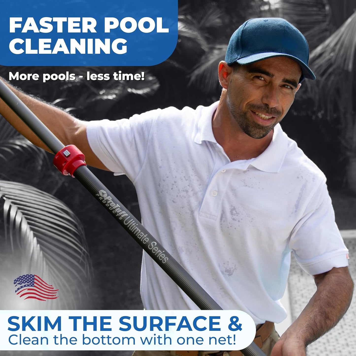 ProTuff 19" Fine Pool Nets for PROS – 6 Pack – “490 Promise” Unlimited, Unconditional Replacement - 3X Faster Than Vacuums – Wide Pool Skimmer Net with Deep Bag for Easy Maintenance of Leaves & Debris