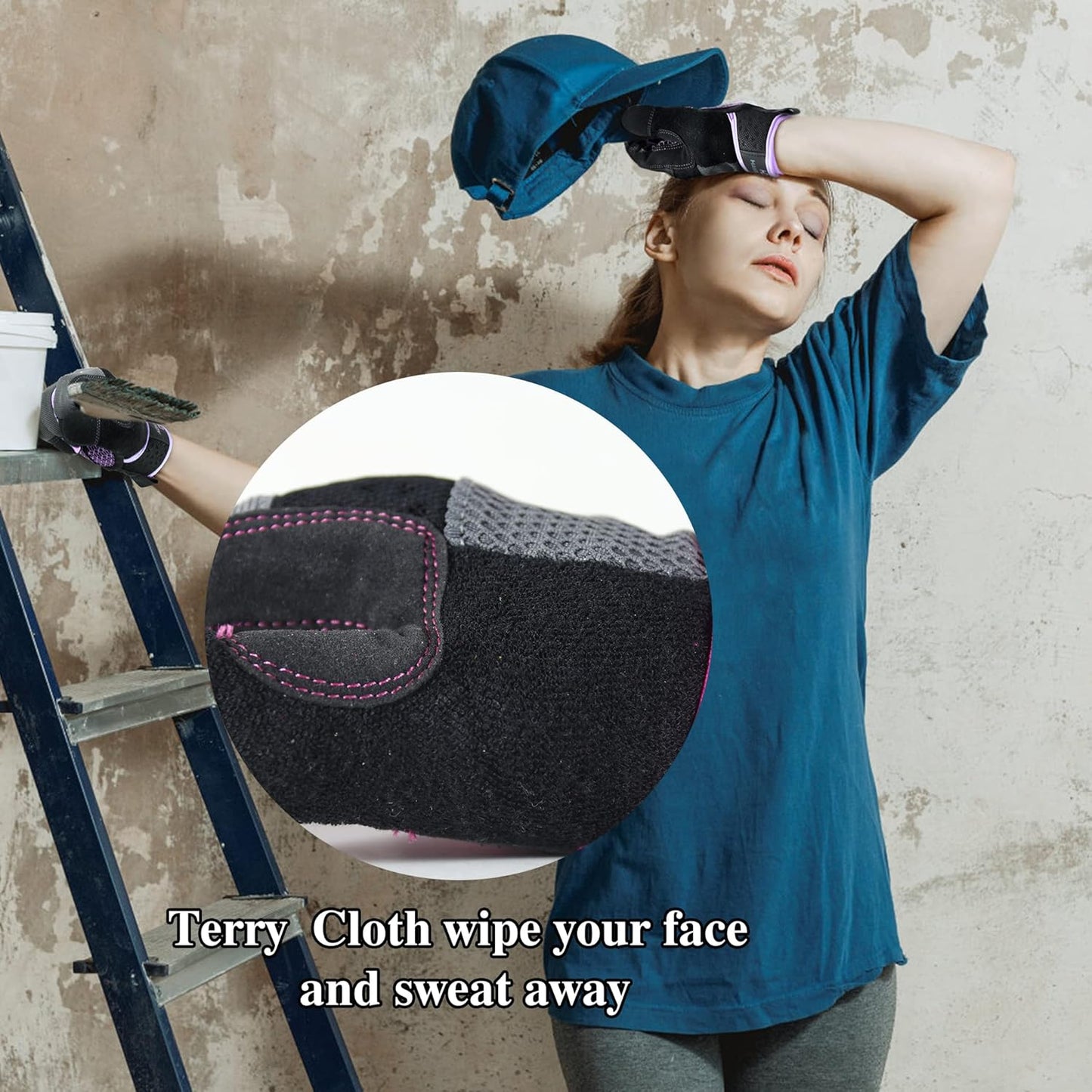 HANDLANDY Women Safety Work Gloves Utility Touch Screen Working Grip Glove for Yardwork Gardening Breathable Mechanic Gloves