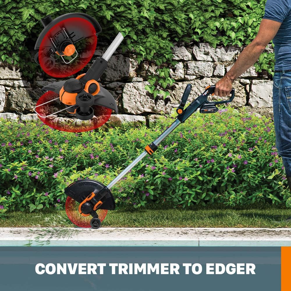 Worx String Trimmer Cordless 3.0 20V PowerShare 12" Edger & Weed Trimmer (Battery and Charger Not Included) WG163.9