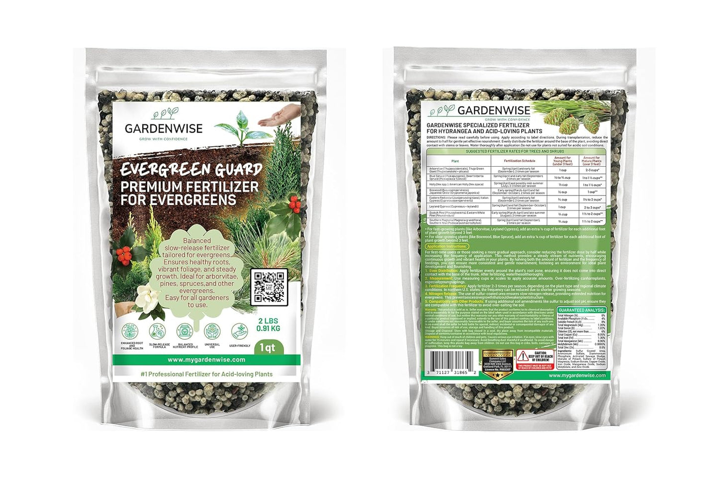 Evergreen Fertilizer – All-Purpose Granular Plant Food for Outdoor Trees and Shrubs, Azaleas, Magnolias, Pines & Arborvitae – Slow-Release Formula (1/2 Quart)