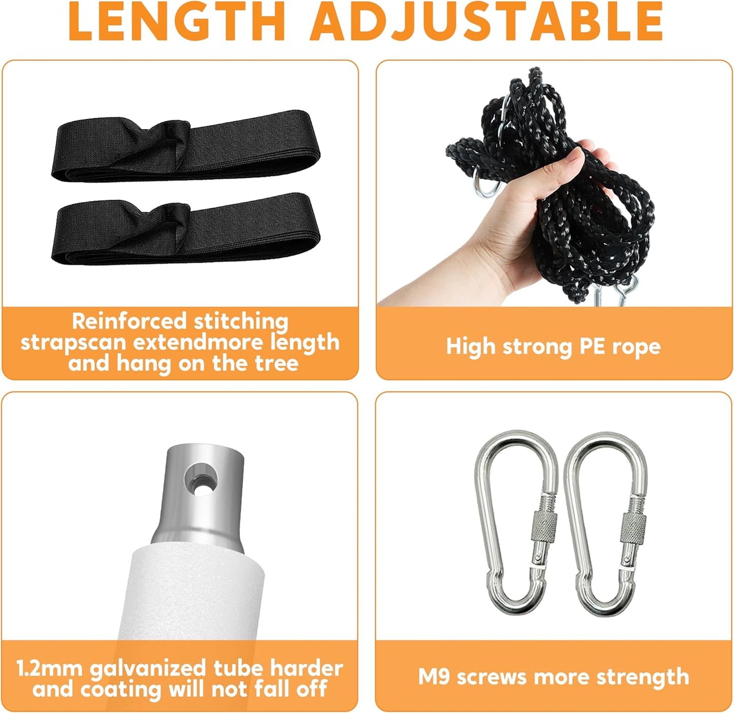 TURFEE 40" Saucer Tree Swing for Kids - 900Lb Weight Capacity, 900D Waterproof Oxford Fabric Platform Swing Seat with Adjustable Ropes for Kids Playground Outdoor Activity Backyard Fun (Rainbow)