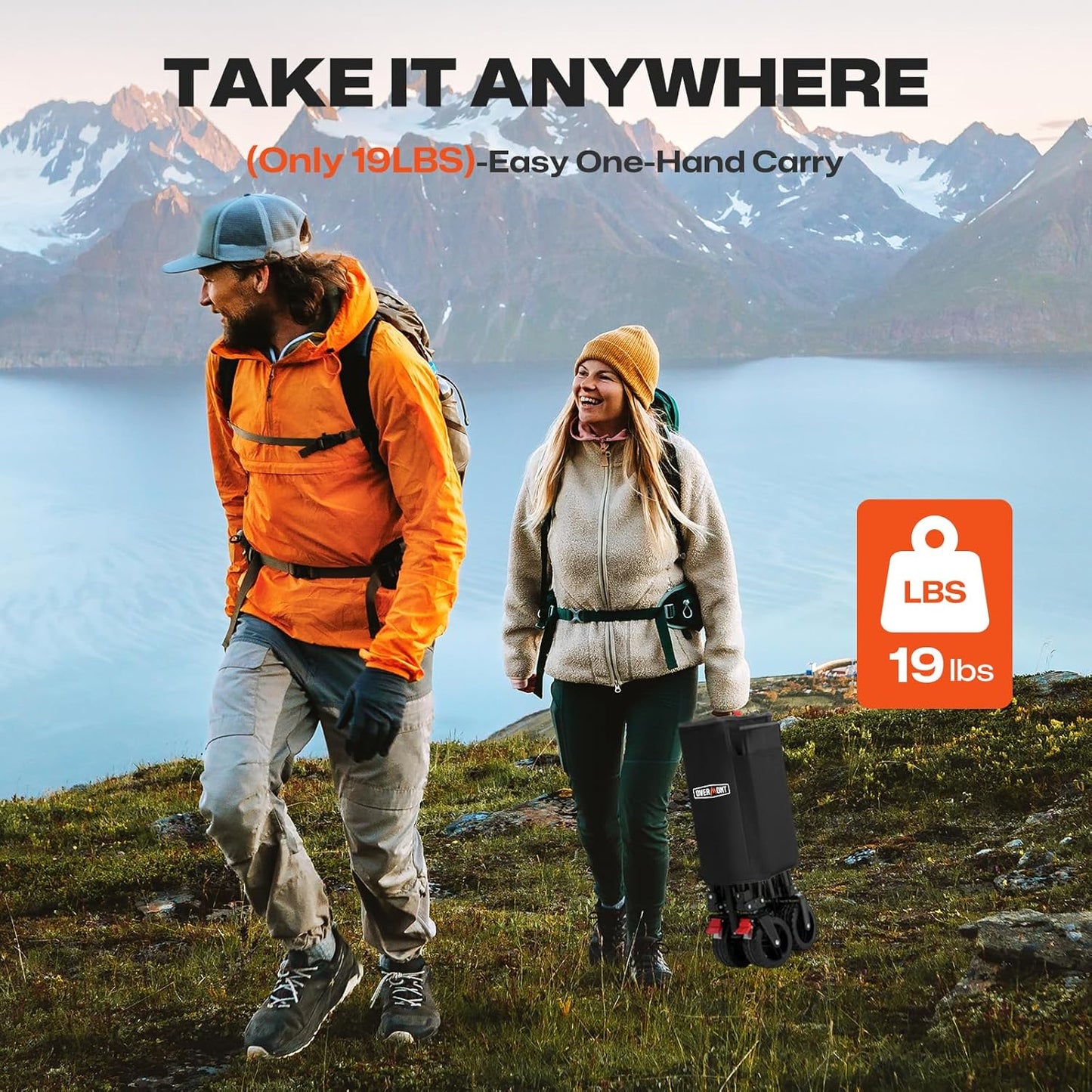 Overmont Collapsible Wagon Cart with Wheels - 180L Foldable Heavy Duty Wagon with Big All-Terrain Wheels - 330Lbs Weight Capacity with Side Pockets for Camping Sports Garden Grocery Shopping Black