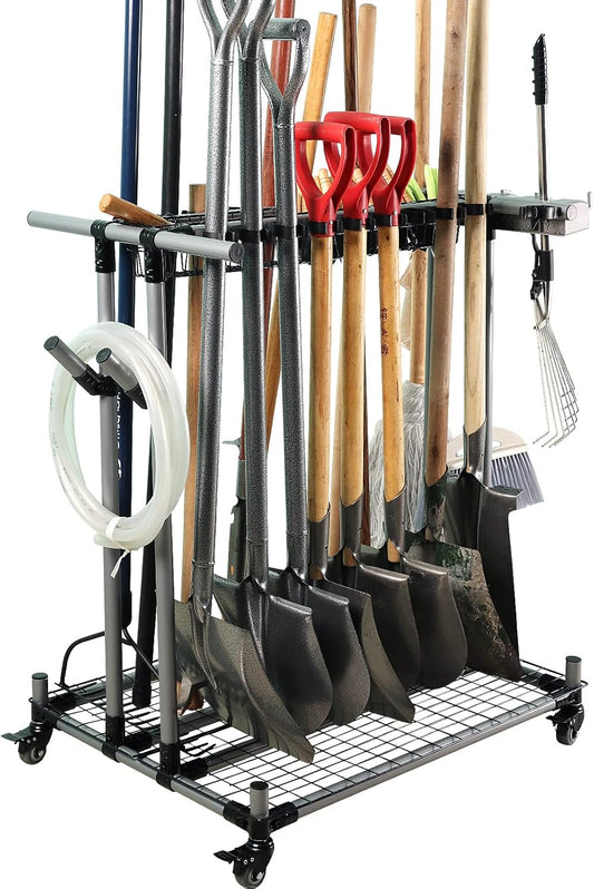 garden tool organizer metal Garage Storage Holder storage large long lawn tools heavy duty tool rack sturdy yard cart yard tool organizer for garage