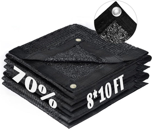 LOVE STORY 8x10FT 70% Black Shade Cloth Sun Shade Net with Grommets Sunblock Net Mesh Tarp for Garden,Plants Cover,Greenhouse and Patio