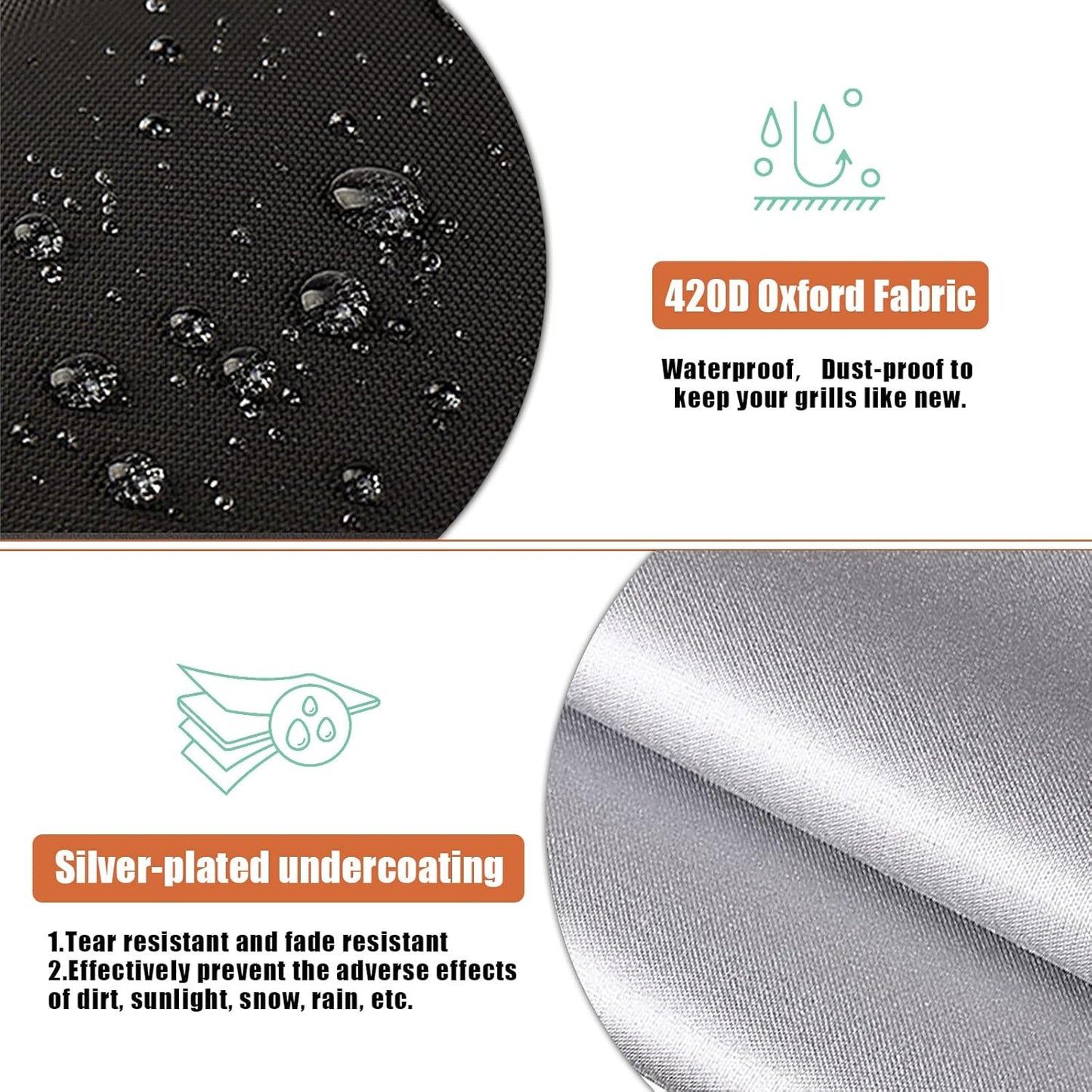 Grill Cover Fit for Weber Go-Anywhere Charcoal Grill,Waterproof Portable Charcoal Grill Cover,Outdoor Small BBQ Smoker Grill Cover (12" D x 20" W x 15" H)