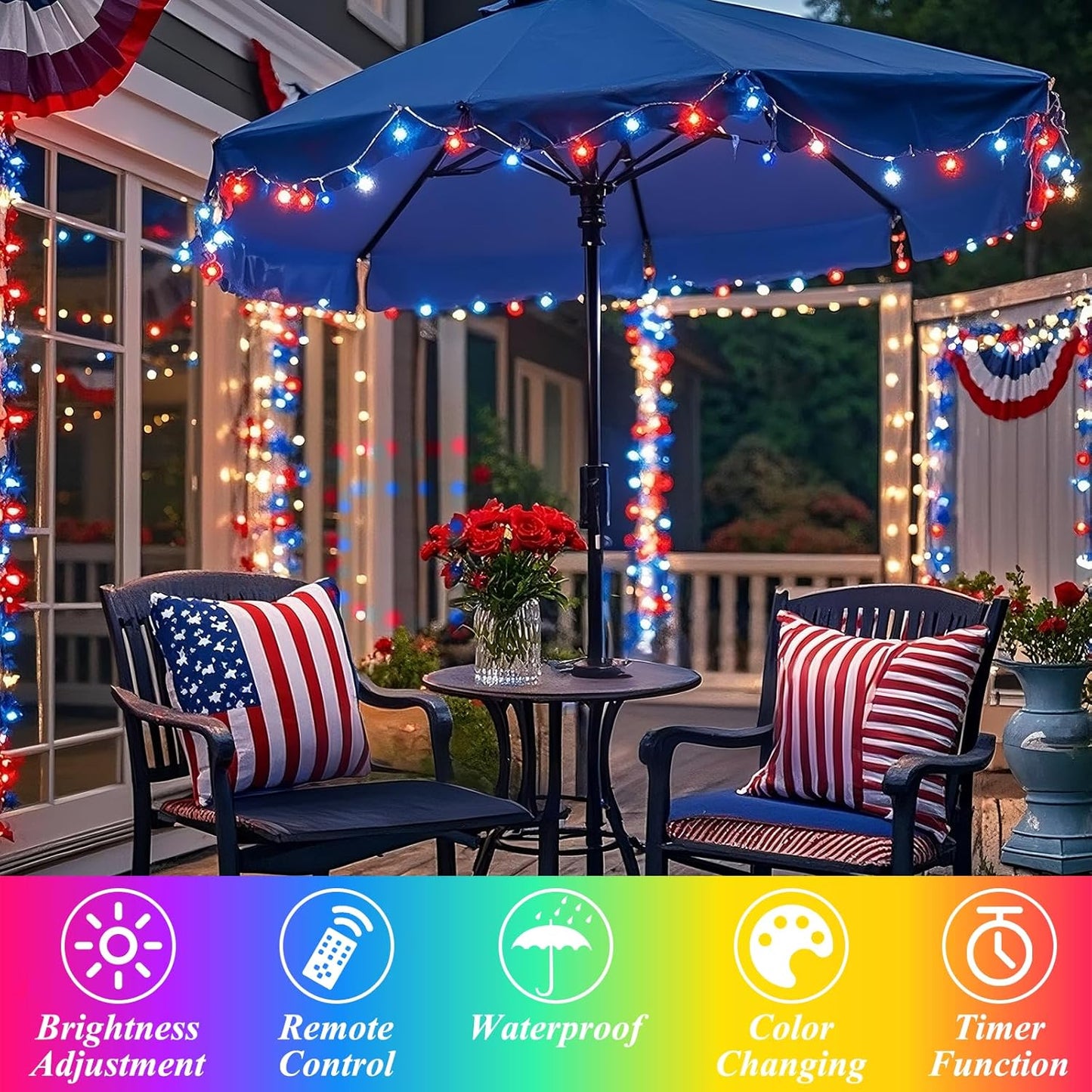 LitHome Color Changing Christmas Lights, 34 Colors 66Ft 200 LED Christmas String Lights with Remote Timer, Connectable Plug in Halloween String Light Outdoor for Xmas Tree Indoor Party Fall Decoration