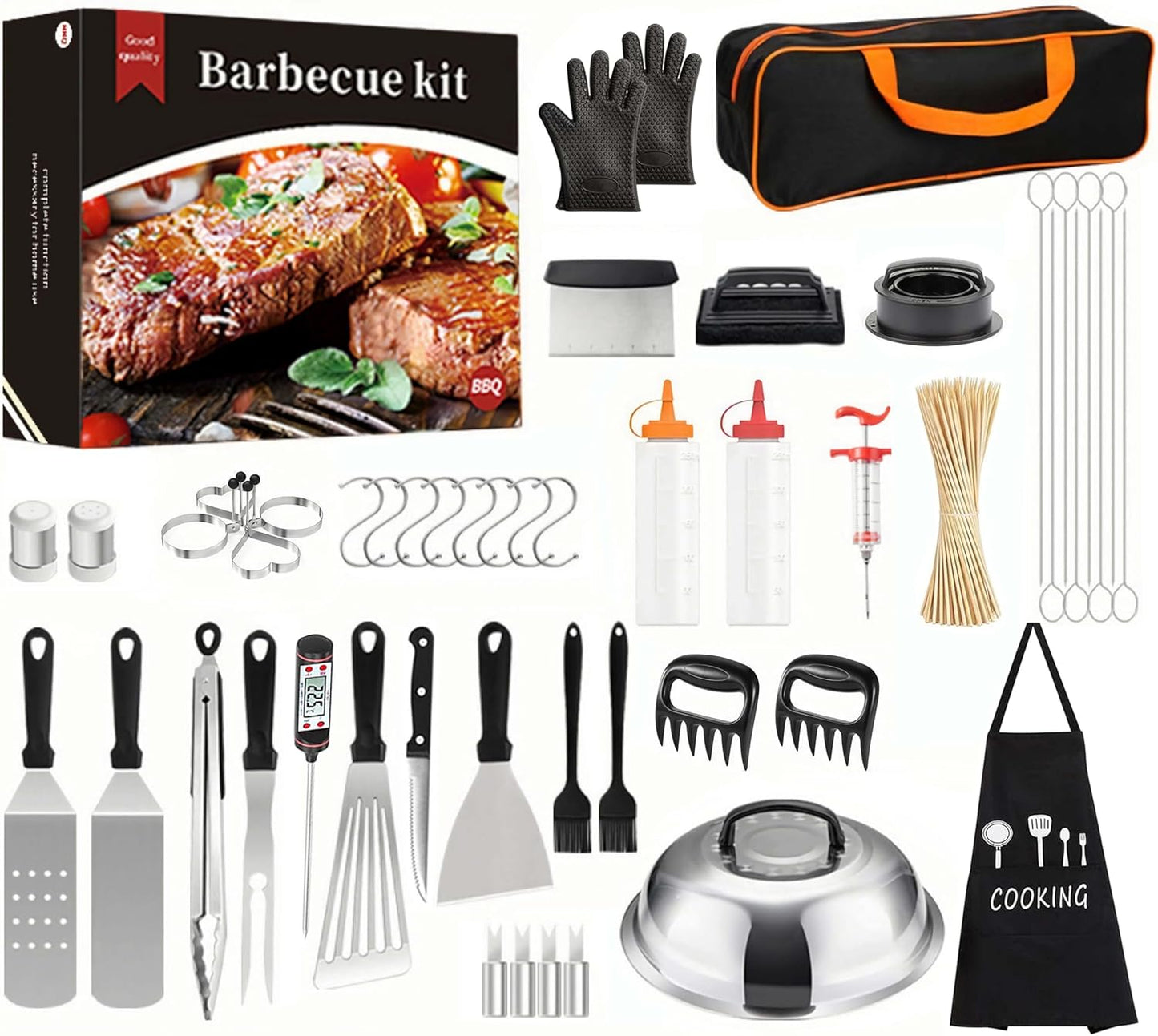 MURRI&MURRDI 149 Pcs Griddle Grill Tools Set, Stainless Steel Griddle Accessories Kit for Blackstone and Camp Chef, BBQ Grill Barbecue Tool Set with Carry Bag Barbecue Accessories Gifts for Men