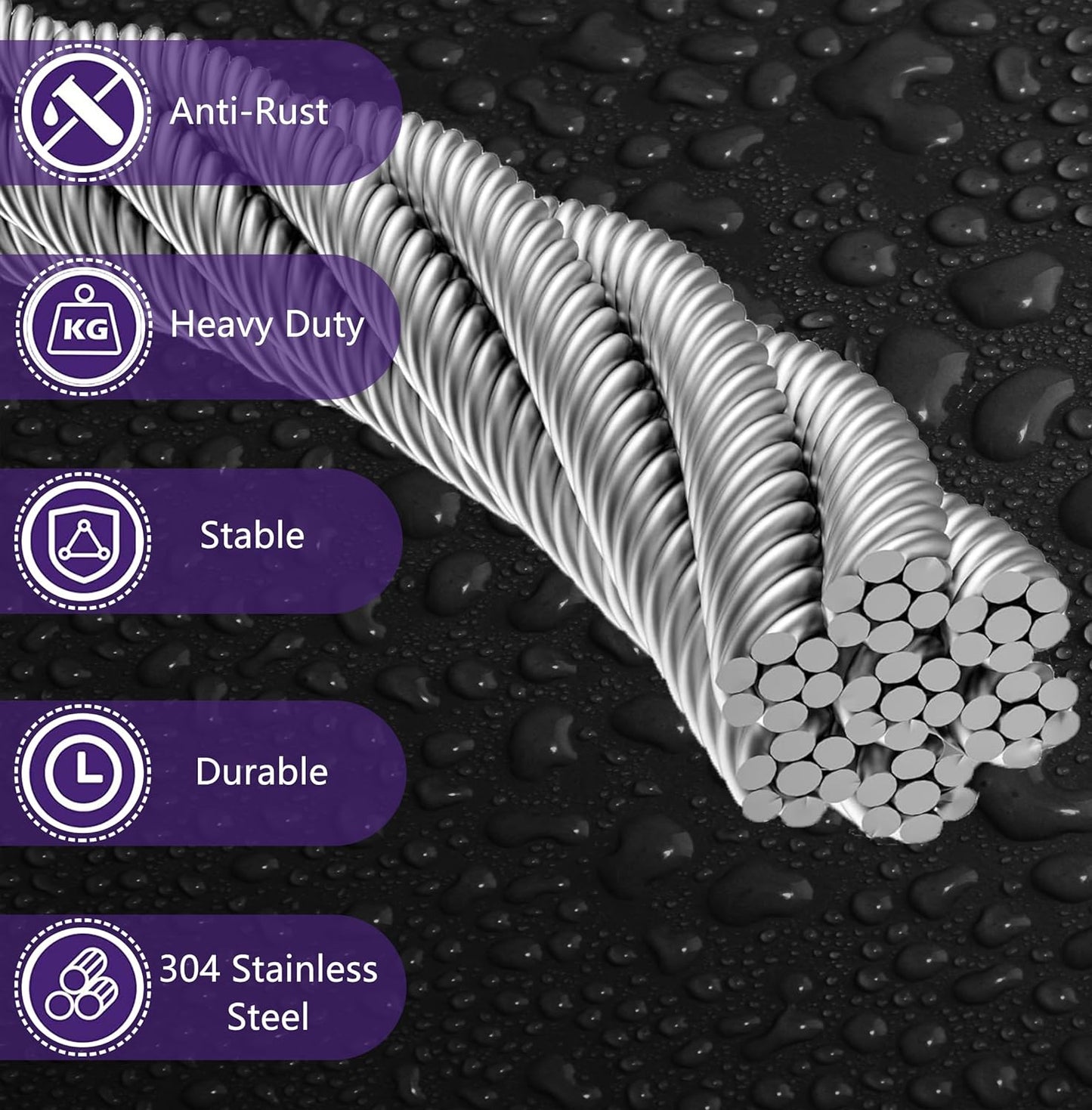 1/8" Wire Rope | 165FT Stainless Steel Cable with Cable Cutter | 7x7 Strand Core for Railing, Hanging, Garden Wire