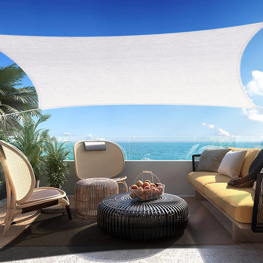 10' x 14' White Rectangle Sun Shade Sail SSP1212 Canopy Durable Fabric UV Block Awning,We Make Custom Orders