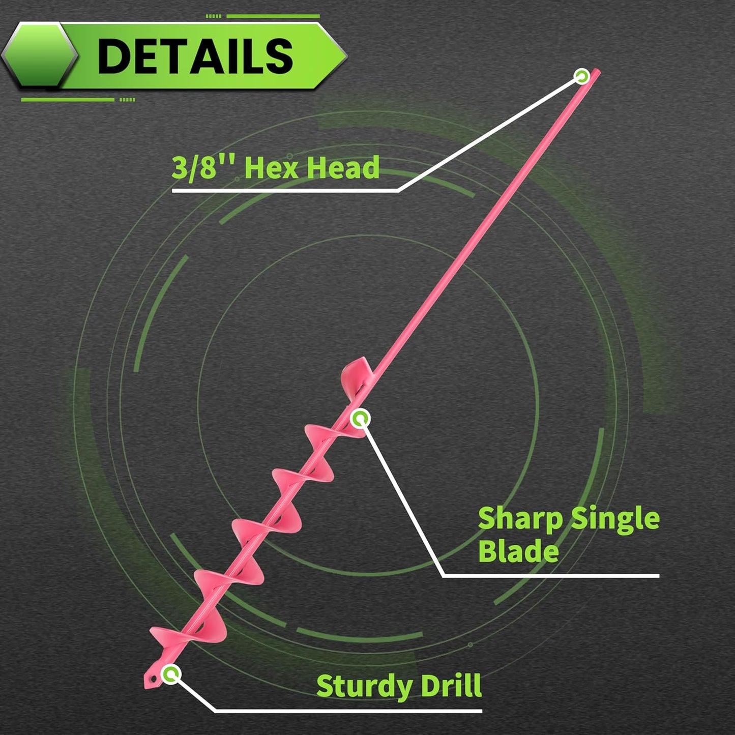 SYITCUN Auger Drill Bit for Planting - 2"X32" Heavy-Duty Garden Auger Spiral Drill Bit - Bulb Planter Tool & Auger Post Hole Digger - 3/8" Hex Drive Drill