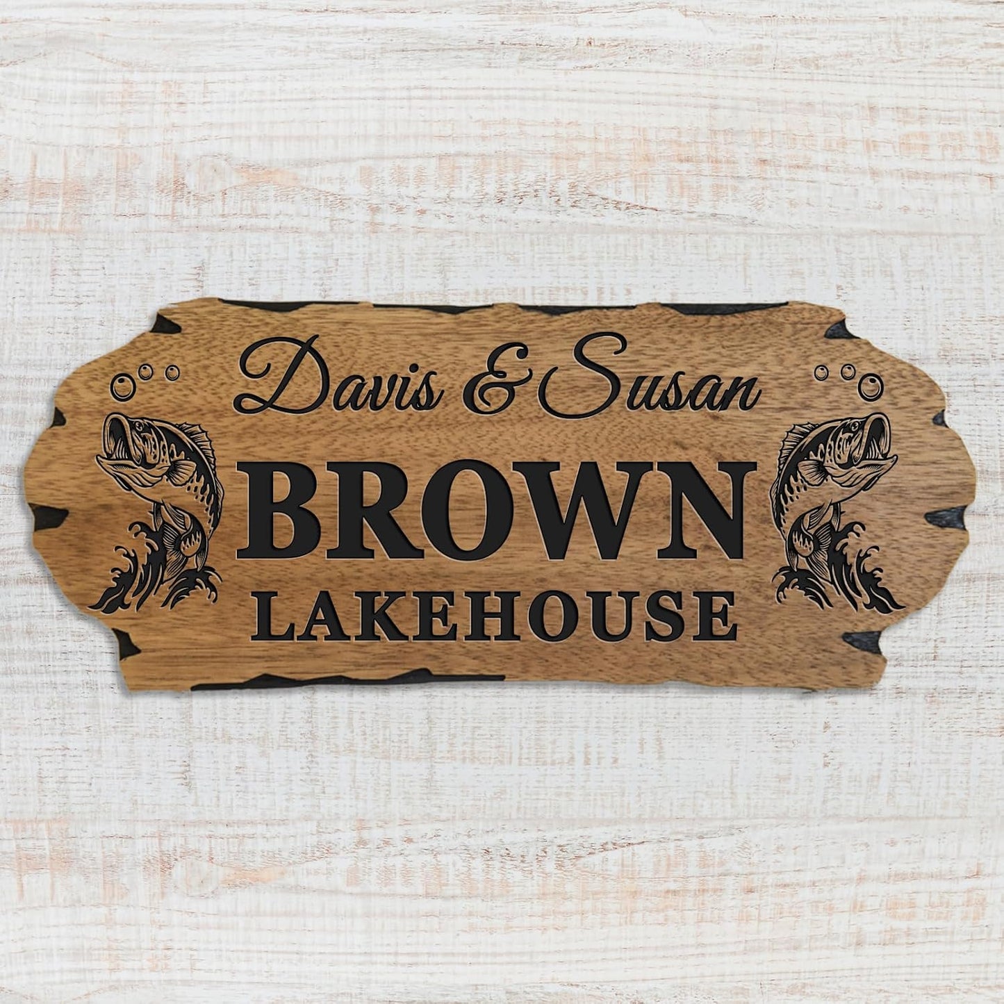 Custom Last Name Wooden Sign, Home Decor Large Wood Wall Art, Personalized Outdoor Cabin Sign, Cabin Monogram,3D carved decorative wooden plaques.