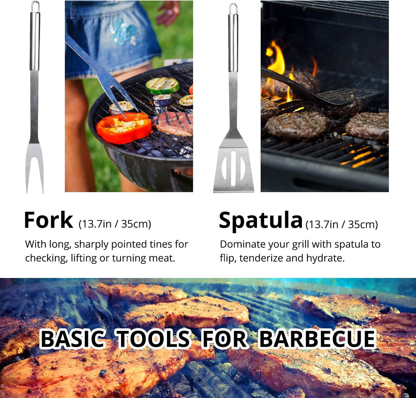 BBQ Utensil Set Stainless Steel Professional Barbecue Accessories Grill Tool with Bag Easy to Carry