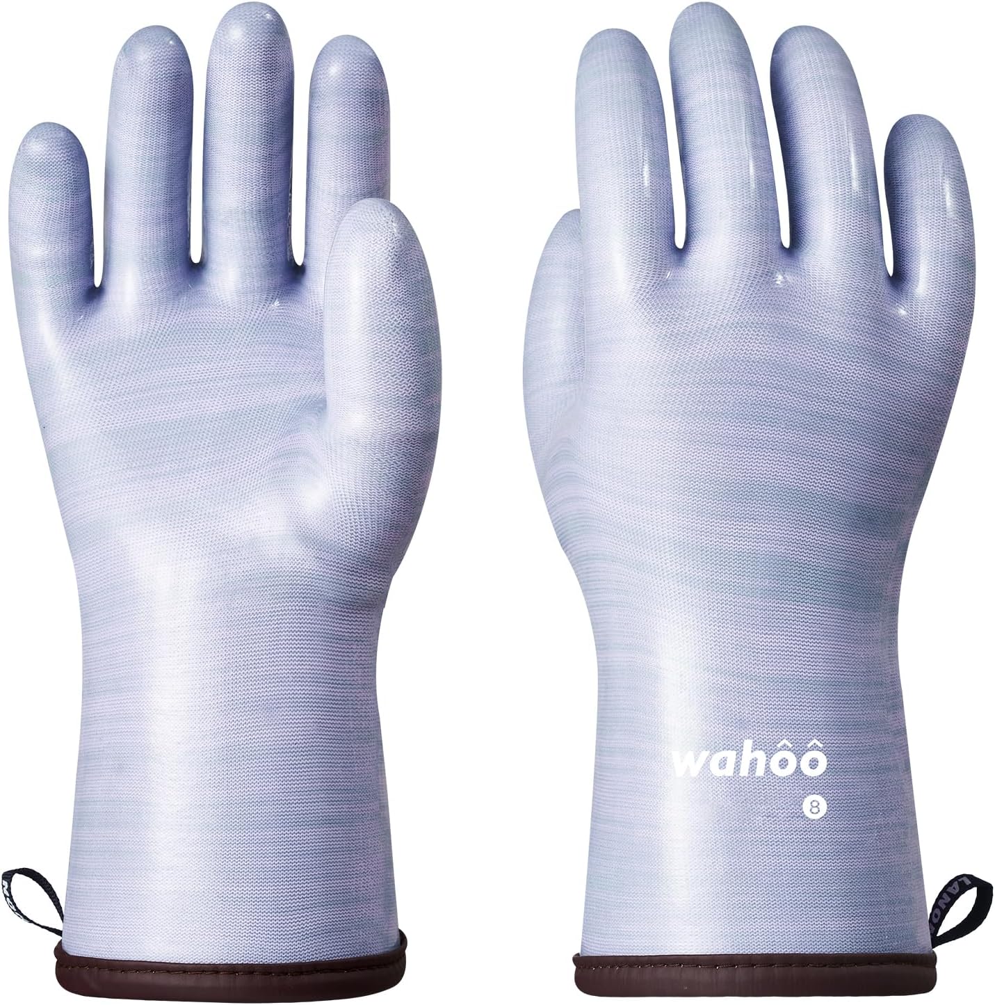 wahoo Professional Liquid Silicone Oven Mitts Gloves, Heat Resistant Gloves for Cooking, Baking, CoralAir Liner, 12 Inch, Purple, X-Large
