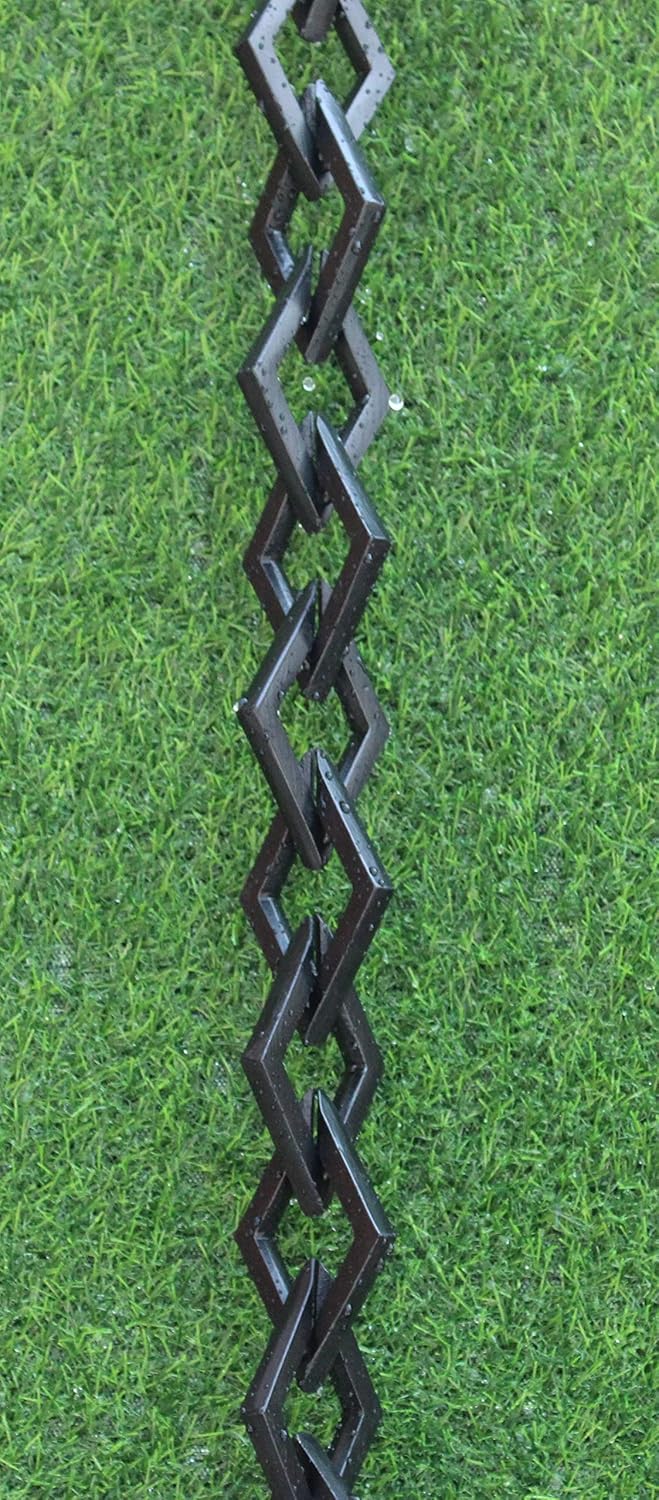 KAM Home Diamond Links Rain Chain with Installation Kit (Black, 12)