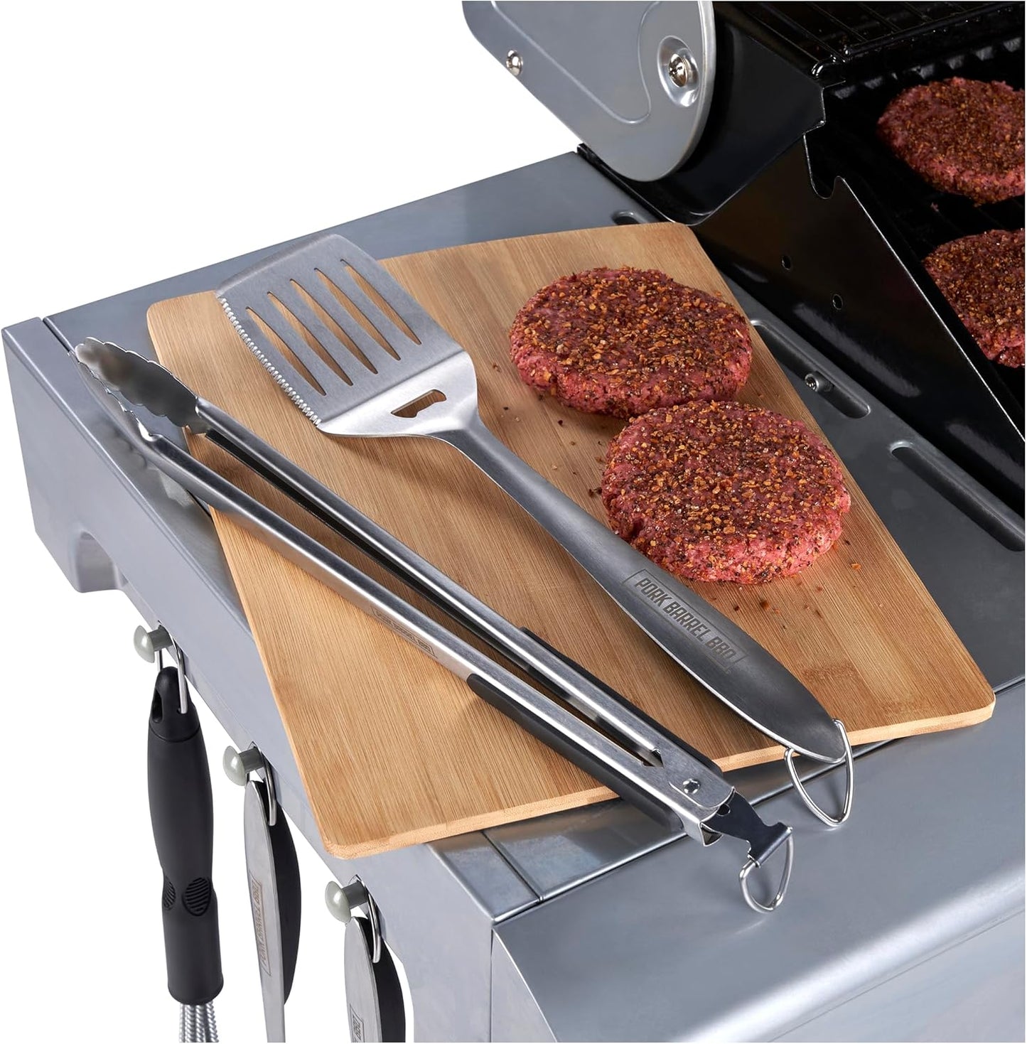 Pork Barrel BBQ Tool Set Grill Kit - Premium Stainless Steel BBQ Grill Accessories, Grilling Tools & BBQ Accessories for Outdoor Grill - Perfect BBQ Tools and Grilling Gifts for Men