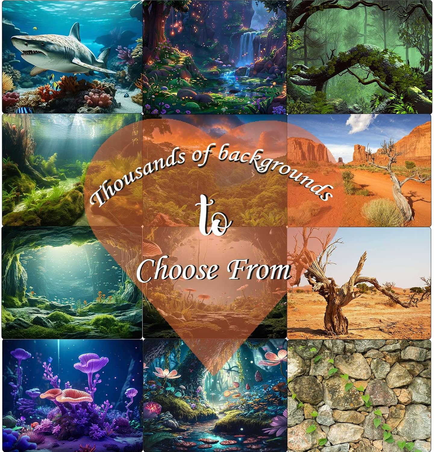 Underwater Aquarium Background Corals and Tropical Fish Terrarium Backdrop Rock Aquatic Plants Sunlight Rays Fish Tank Background Tank Aquarium Wallpaper Poster Decor 48x24in