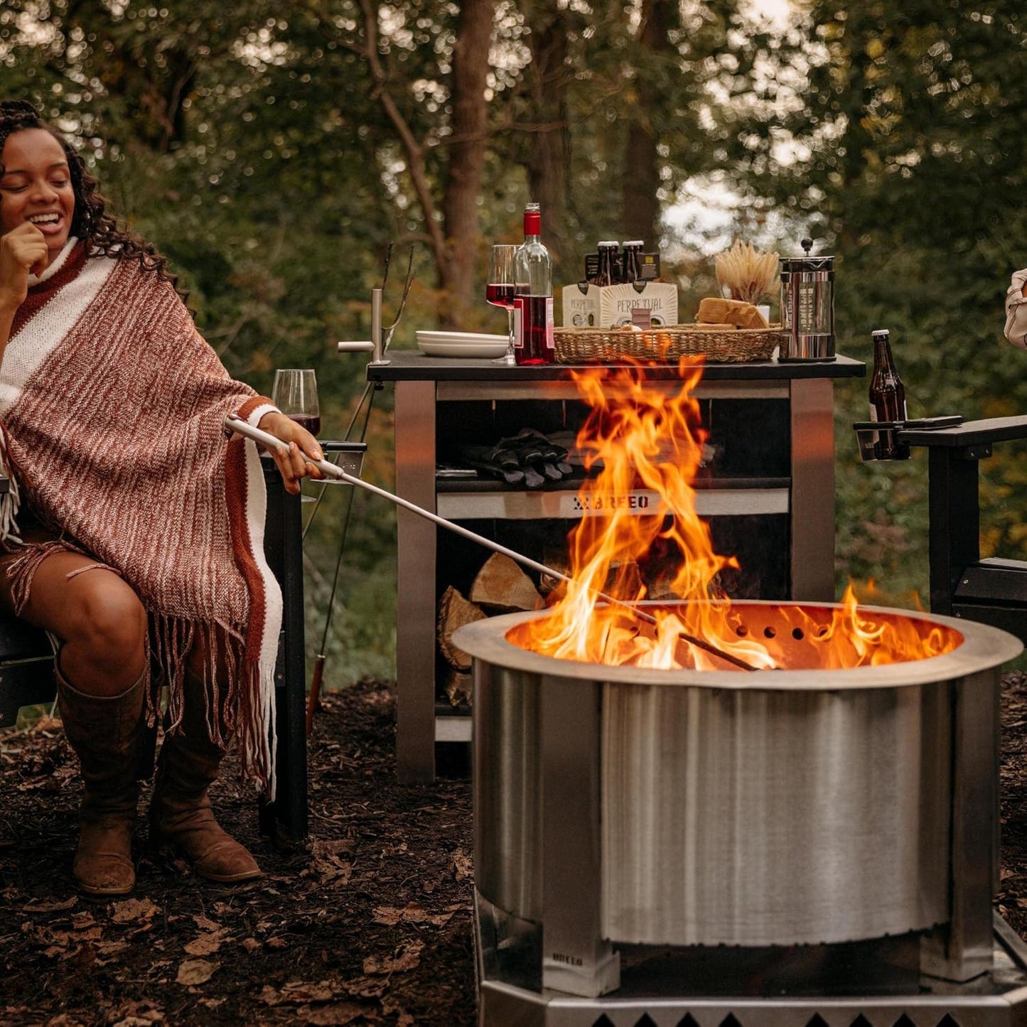 Breeo Smokeless Fire Pit (X Series 24, Stainless Steel) | 27.5 inch Smokeless Firepit for Outside | 62 Pounds | Ideal for Families Compatible with Wide Range of Breeo Accessories