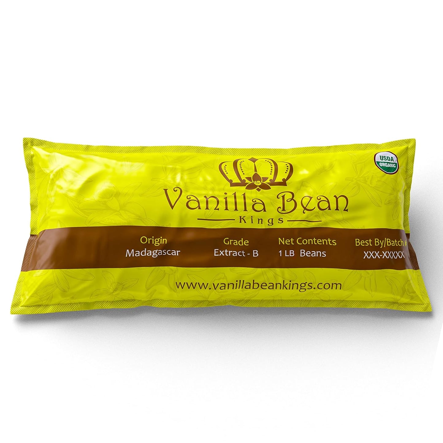 1 LB Organic Madagascar Vanilla Beans - Whole Extract Grade B Pods for Baking, Homemade Extract, Brewing, Coffee, Cooking - 16 Ounces