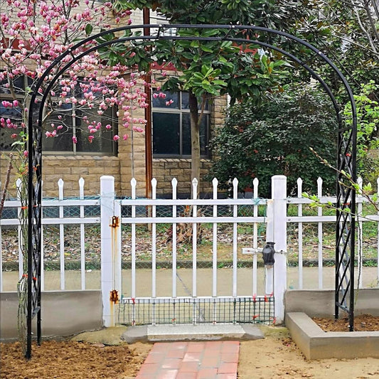 Heavy Duty Steel Garden Arbor & Trellis Arch for Grape Vines Climbing Plants Pergola Outdoor Theme Decoration Archway 180cm 260cm 340cm 140cm (Color : Black, Size : 134" W x 91" H)