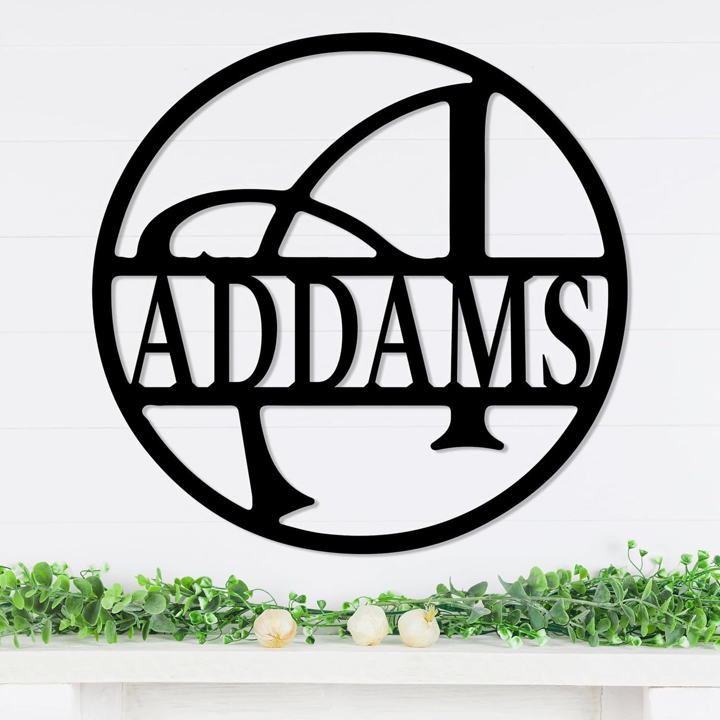 Personalized Metal Name Signs, Split Letter Monogram Wall Decor, Custom Last Name Sign, Family Name Sign for Outdoor, Personalized Wedding Gift, Garden Decor, Metal Wall Art, Housewarming Gift (MonogramDesign_3)