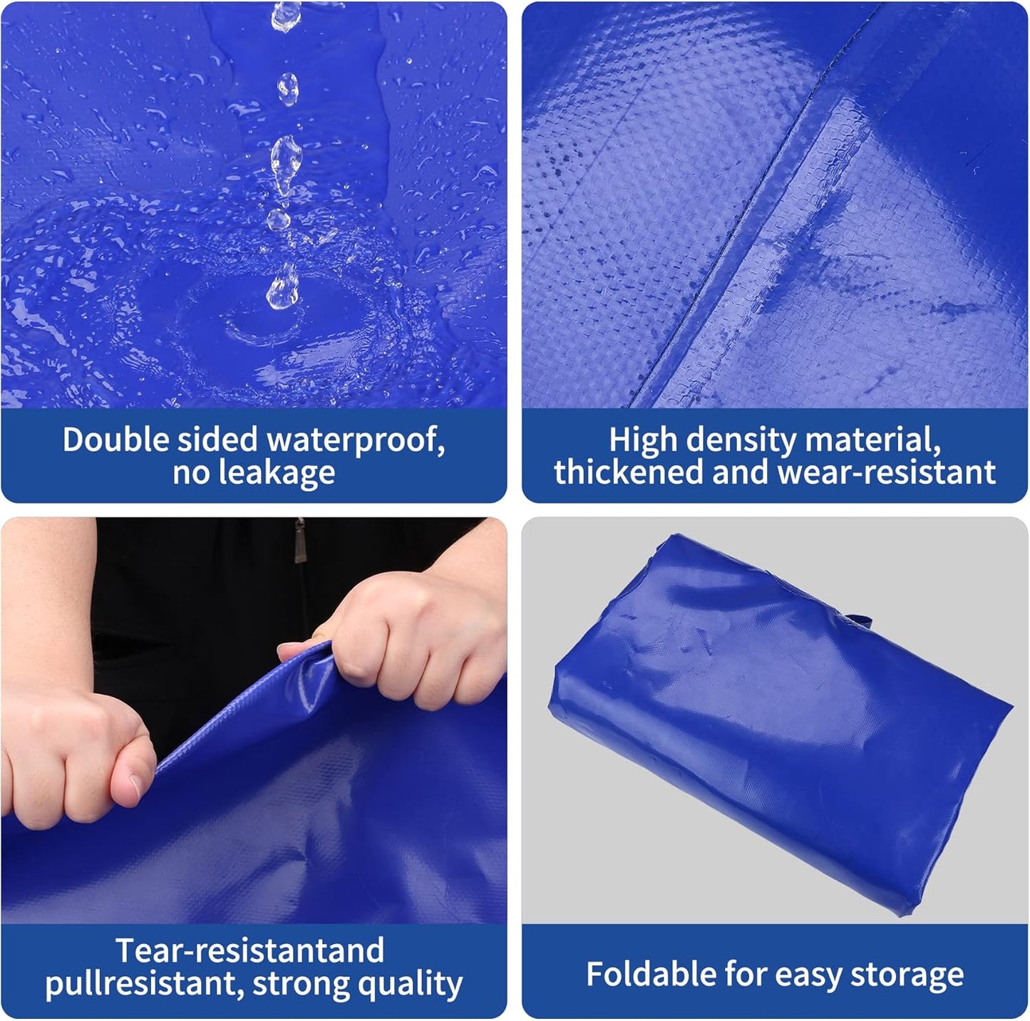 540 L/142 Gal Water Bladder Tank, Foldable Portable Water Storage Container, Emergency Water Bag for RV, Truck Bed, Fire Prevention, Drought Resistance, Blue